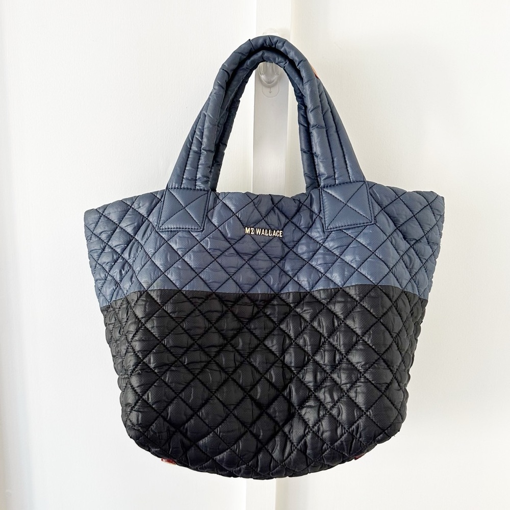 MZ Wallace Quilted Navy and Black Two-Tone Tote
